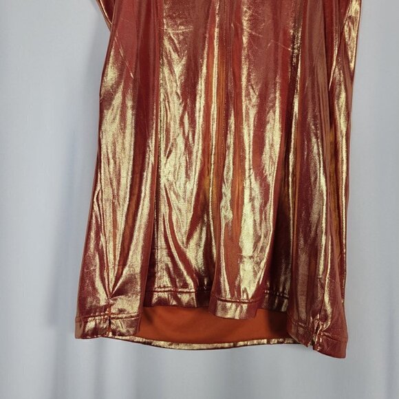 NWT Urban Outfitters Kristy Disco Bronze Metallic Strapless Mini Dress Size XL - Picture 10 of 16